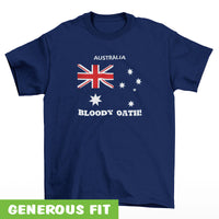 Bloody Oath! Australian Flag Adults T-Shirt (Jnr Navy) - Generous Fit Sizing