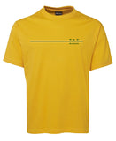 3 Kangaroo Stripe Adults T-Shirt (Yellow Gold)