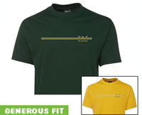 3 Kangaroo Stripe Adults T-Shirt (Green & Gold Colour Choices)