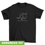 Bilby Line Art Adults T-Shirt (Black, White Print) - Generous Fit