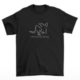 Bilby Line Art Adults T-Shirt (Black, White Print)