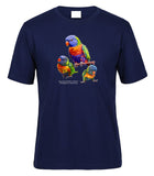 Australian Rainbow Lorikeet Adults T-Shirt (Jr Navy)