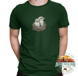 Baby Kookaburra Nest Adults T-Shirt (Bottle Green)