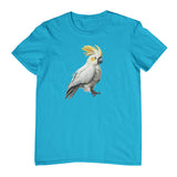 Sulphur-Crested Cockatoo Bird Adults T-Shirt (Aqua)