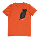 Red-Tailed Black Cockatoo Adults T-Shirt (Orange)