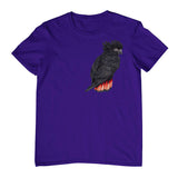 Red-Tailed Black Cockatoo Adults T-Shirt (Purple)