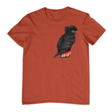 Red-Tailed Black Cockatoo Adults T-Shirt (Rust)