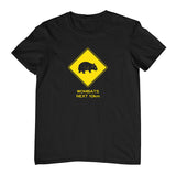 Wombat Road Sign Childrens T-Shirt (Black)