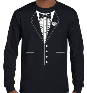 Bow Tie Tuxedo Longsleeve T-Shirt (Black)