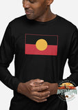 Aboriginal Flag Longsleeve T-Shirt (True Colour, Black)