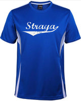 Straya Sports Wear T-Shirt (Royal Blue, Grey/White Trim)