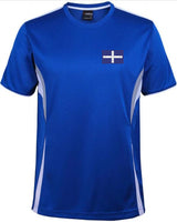 Eureka Flag Left Chest Logo Sports Wear T-Shirt (Royal Blue, Grey/White Trim)