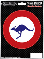 Kangaroo in Circles Car Sticker