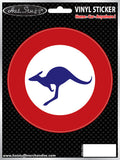 Kangaroo in Circles Car Sticker