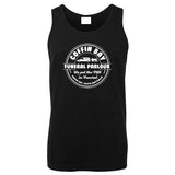 Coffin Bay Funeral Parlour Fake Business Logo Mens Singlet (Black)