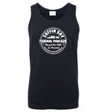 Coffin Bay Funeral Parlour Fake Business Logo Mens Singlet (Navy)