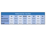 Podium Cool Tee Size Chart