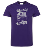 Manly Wharf Ferries Shortsleeve T-Shirt (Purple, Silver Print)