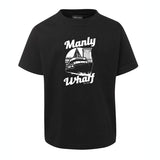 Manly Wharf Ferries Childrens T-Shirt (Black, White Print, Shortsleeve)