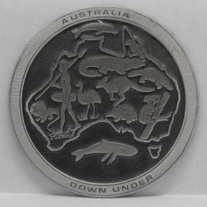 Australia Down Under Pewter Drink Coaster